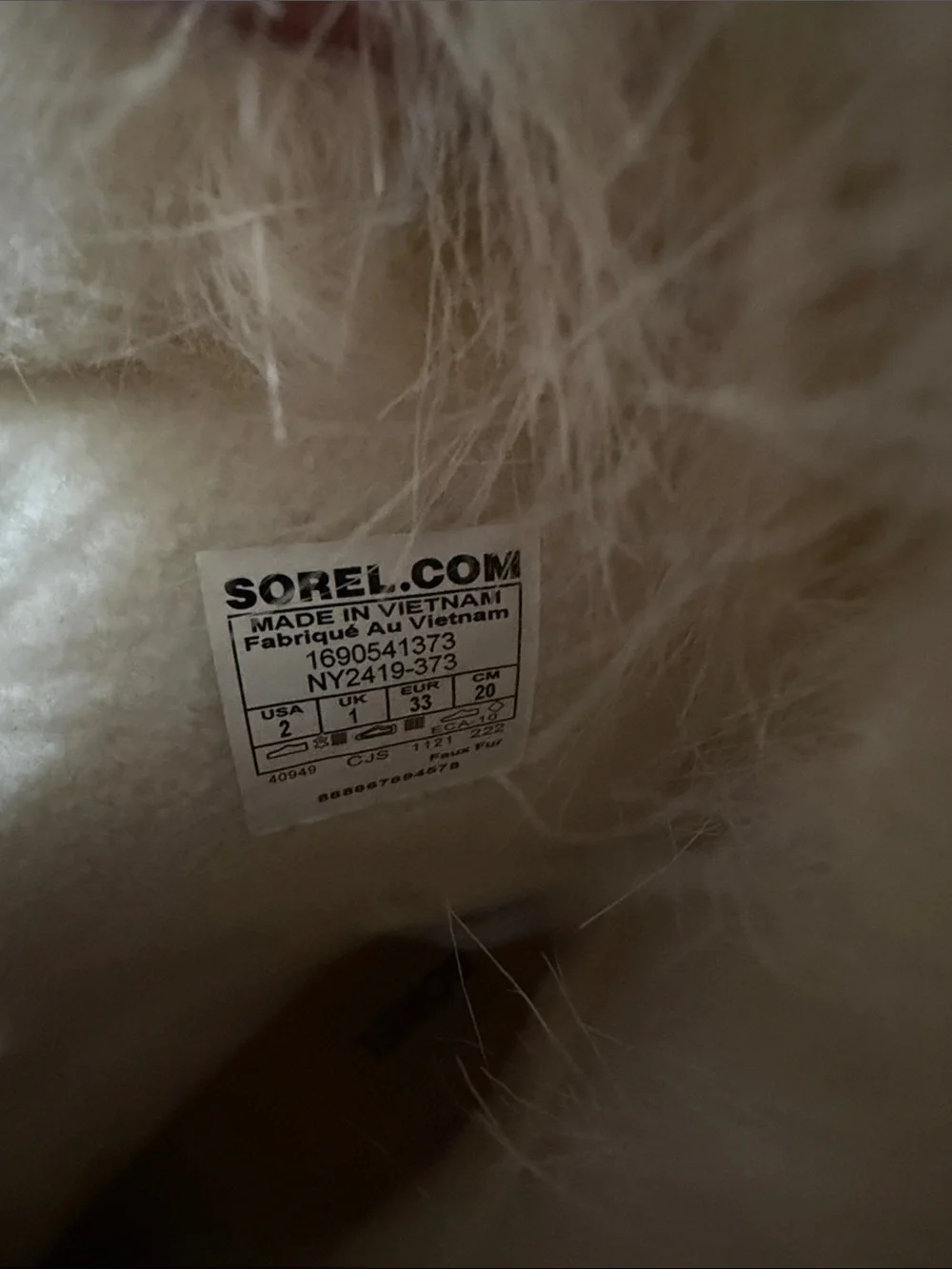 Sorel Kids Lace-Up Winter Boots in Black and Tan with Cream Faux Fur